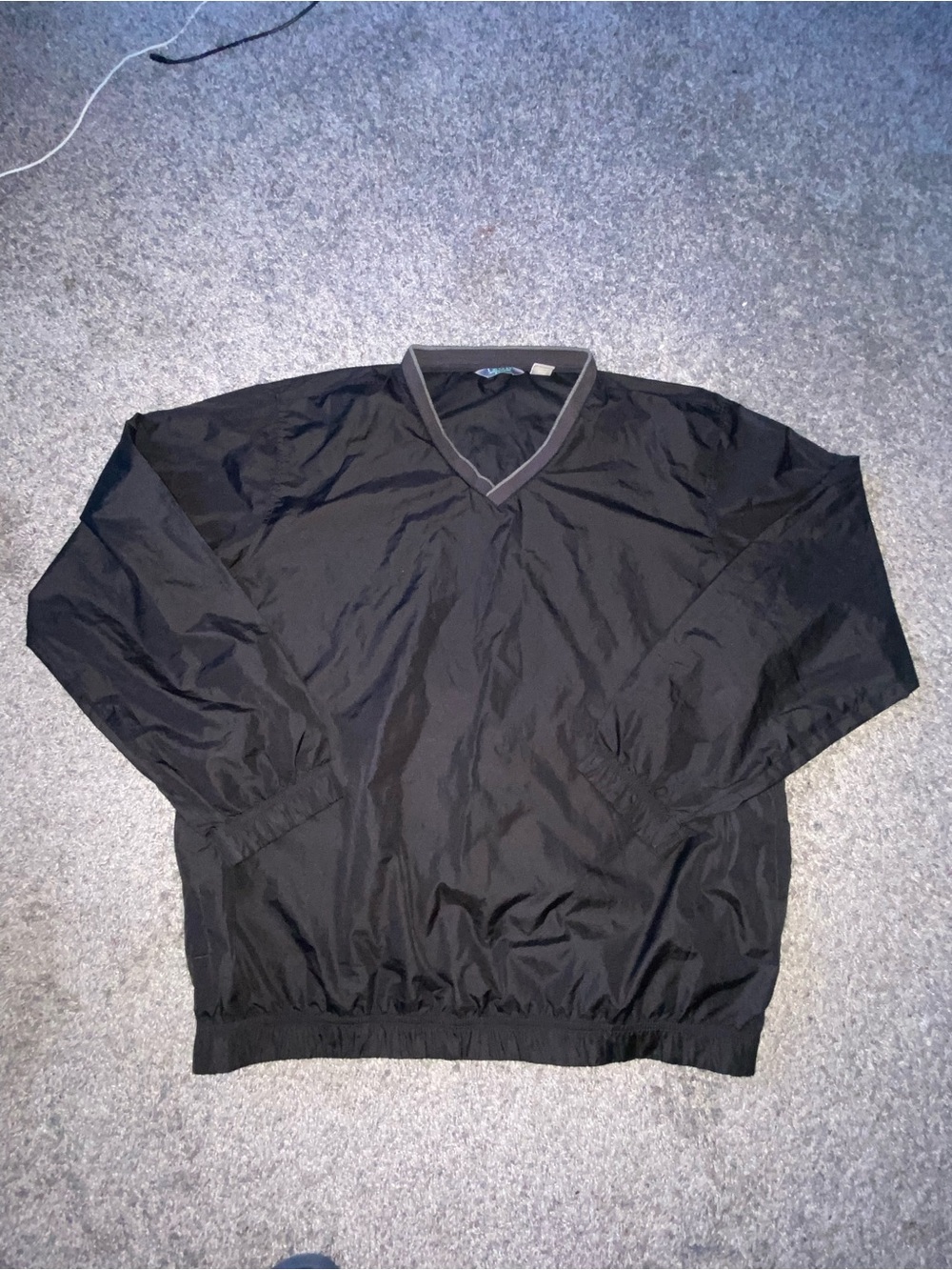 Izod Black V-Neck Windbreaker Pullover